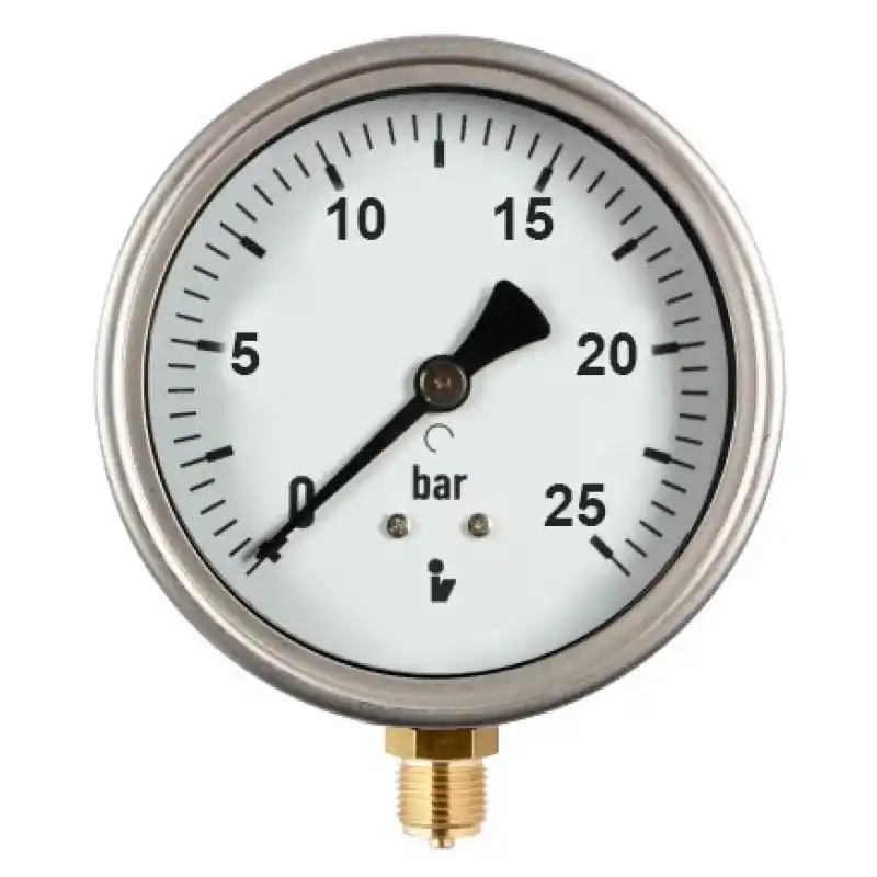 Fabrieksprijs Manometr (tlakoměr) d63mm 0-25 BAR SPODNÍ vývod 1/4" - voda, vzduch